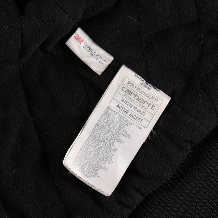 Carhartt WORK IN PROGRESS Work Jacket, Men's Size L (approx.) cotton black type Vintage Second Hand