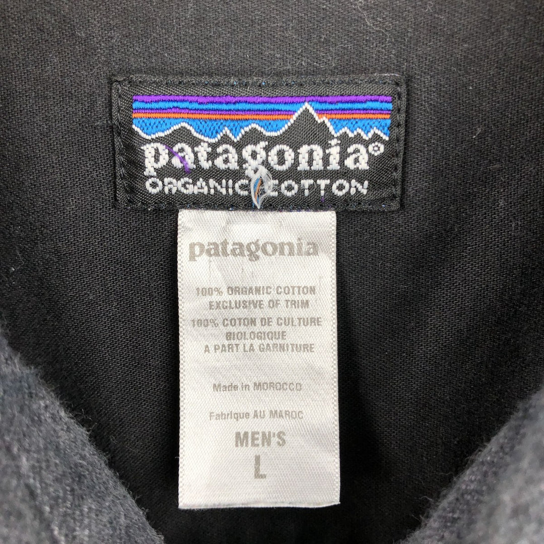 2000'S Patagonia Organic Cotton 53903F7 Branigan Shirt Long Sleeve Flannel Check Shirt Men's Size L (approx.) Organic cotton Charcoal Vintage Second Hand