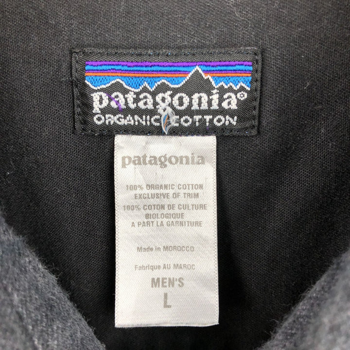 2000'S Patagonia Organic Cotton 53903F7 Branigan Shirt Long Sleeve Flannel Check Shirt Men's Size L (approx.) Organic cotton Charcoal Vintage Second Hand