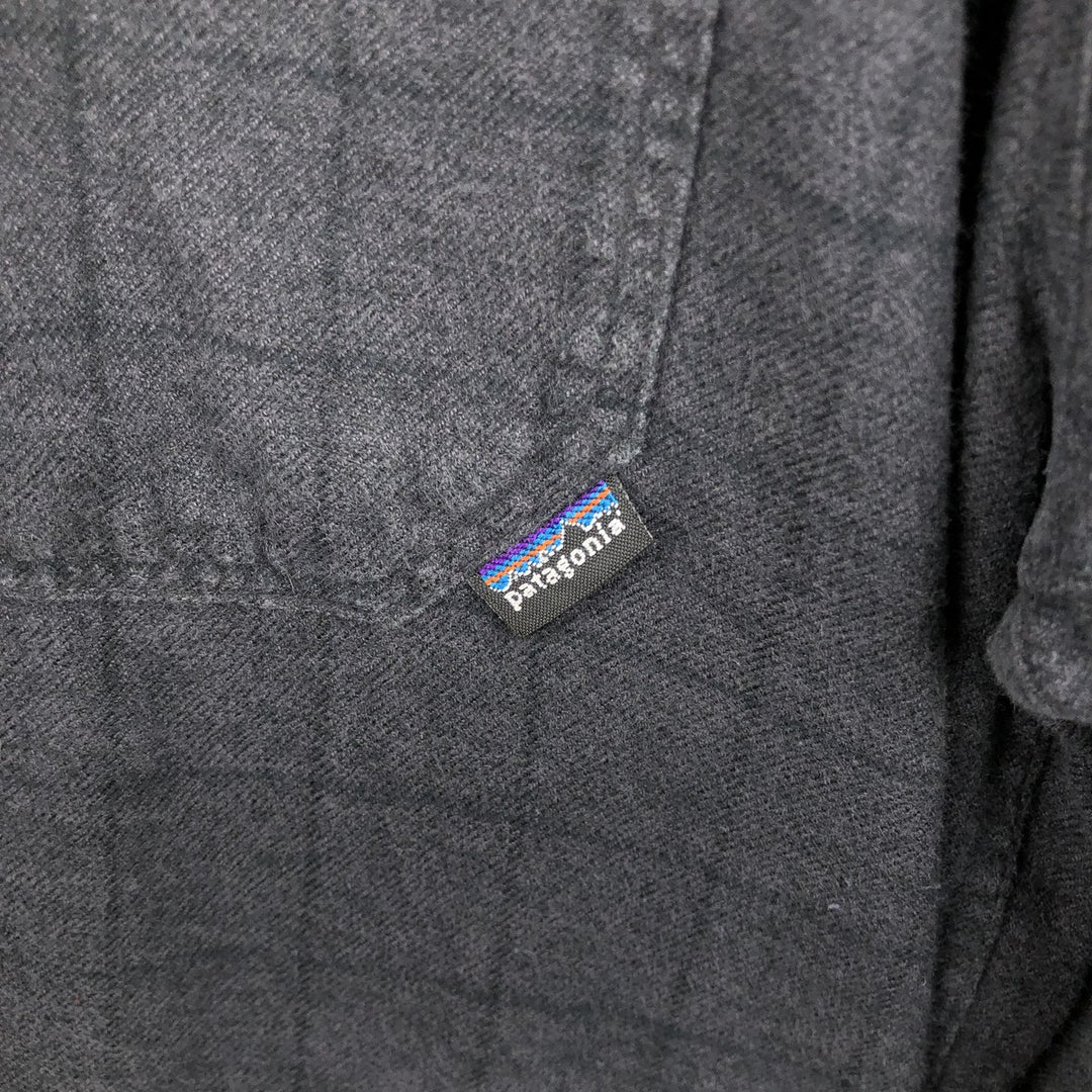 2000'S Patagonia Organic Cotton 53903F7 Branigan Shirt Long Sleeve Flannel Check Shirt Men's Size L (approx.) Organic cotton Charcoal Vintage Second Hand