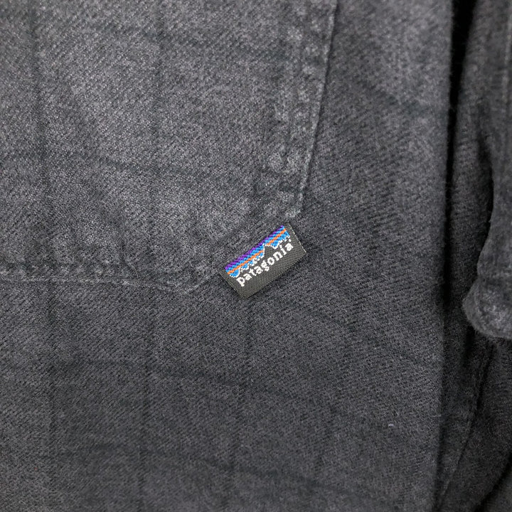 2000'S Patagonia Organic Cotton 53903F7 Branigan Shirt Long Sleeve Flannel Check Shirt Men's Size L (approx.) Organic cotton Charcoal Vintage Second Hand