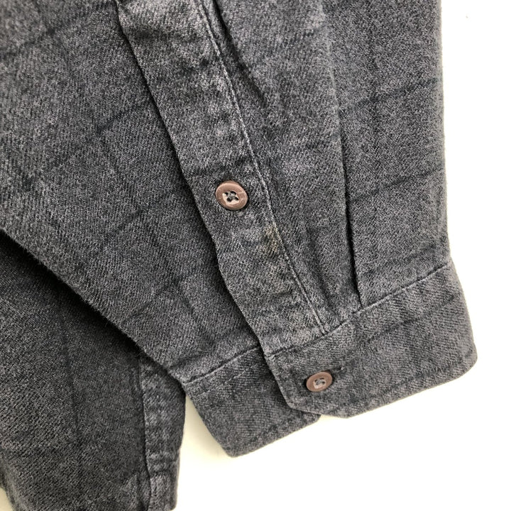 2000'S Patagonia Organic Cotton 53903F7 Branigan Shirt Long Sleeve Flannel Check Shirt Men's Size L (approx.) Organic cotton Charcoal Vintage Second Hand