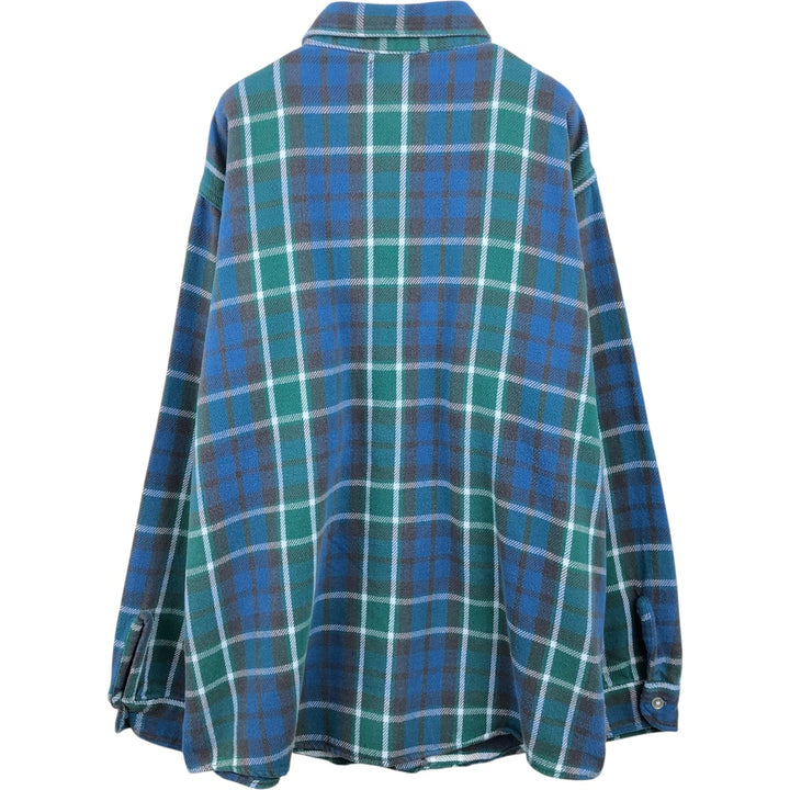 Osh Kosh Long-Sleeve Flannel Check Shirt, Men's Size XL (approx.) unclear Green type dark green Vintage Second Hand