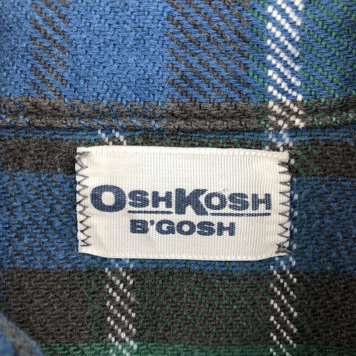 Osh Kosh Long-Sleeve Flannel Check Shirt, Men's Size XL (approx.) unclear Green type dark green Vintage Second Hand