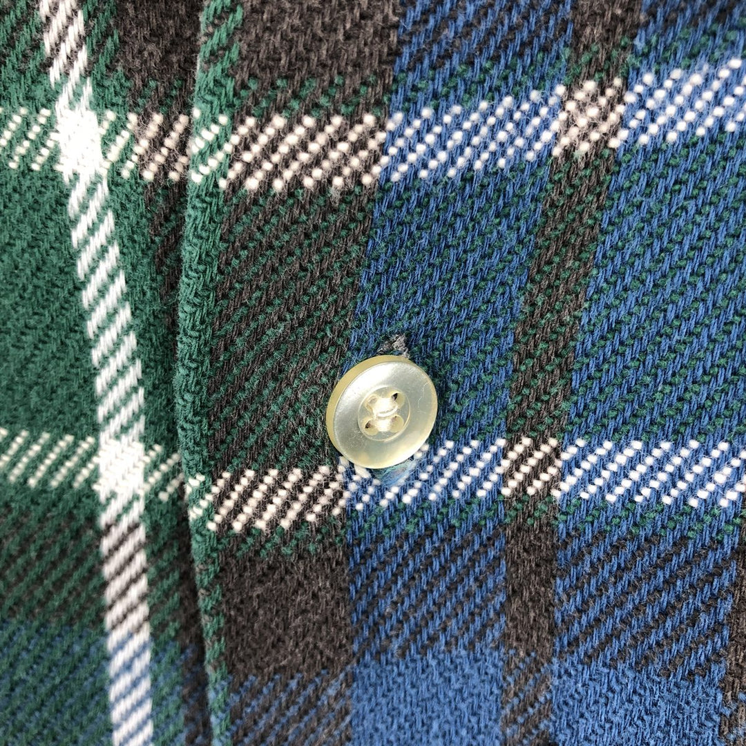 Osh Kosh Long-Sleeve Flannel Check Shirt, Men's Size XL (approx.) unclear Green type dark green Vintage Second Hand
