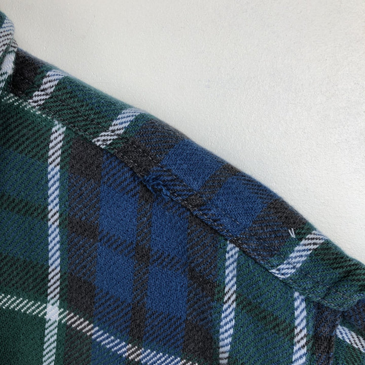 Osh Kosh Long-Sleeve Flannel Check Shirt, Men's Size XL (approx.) unclear Green type dark green Vintage Second Hand