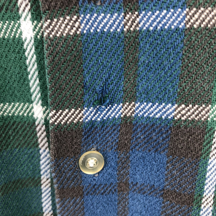 Osh Kosh Long-Sleeve Flannel Check Shirt, Men's Size XL (approx.) unclear Green type dark green Vintage Second Hand