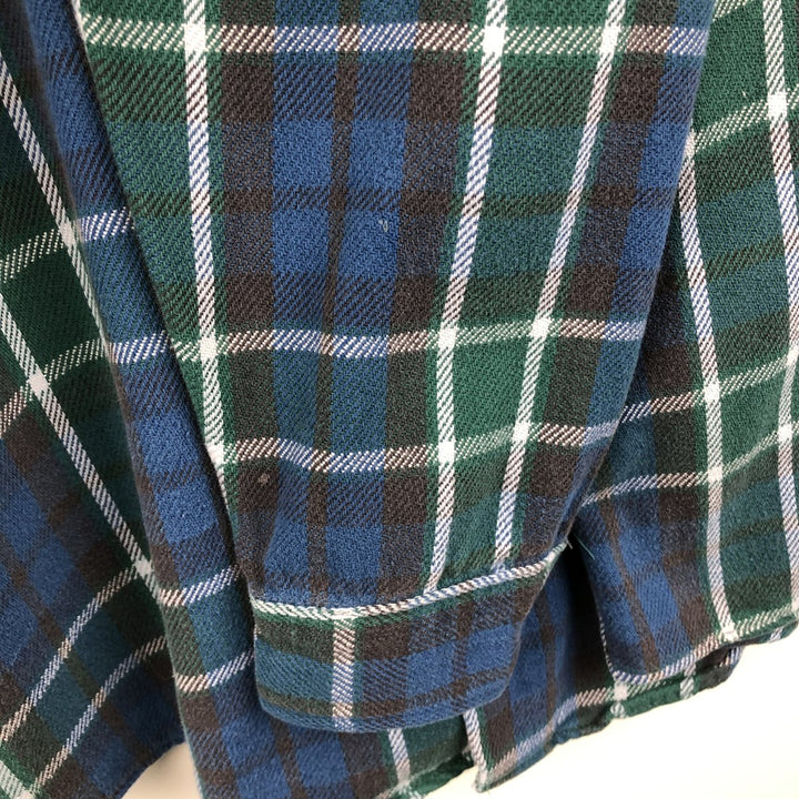 Osh Kosh Long-Sleeve Flannel Check Shirt, Men's Size XL (approx.) unclear Green type dark green Vintage Second Hand