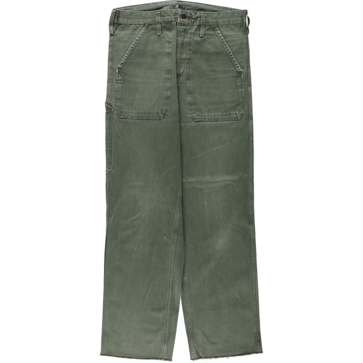 Military Baker Pants, Men's Size W33 (approx.) unclear Khaki type Vintage Second Hand
