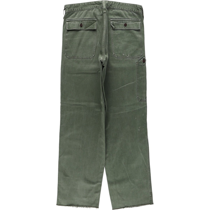 Military Baker Pants, Men's Size W33 (approx.) unclear Khaki type Vintage Second Hand