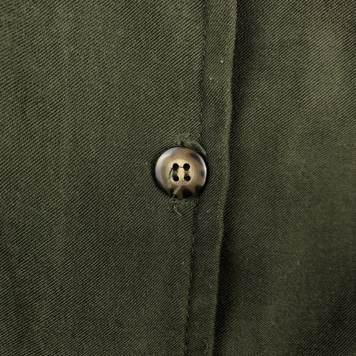WHITE STAG STRETCH Long-Sleeve Faux Suede Shirt (Women's Size L) polyester Khaki type Vintage Second Hand