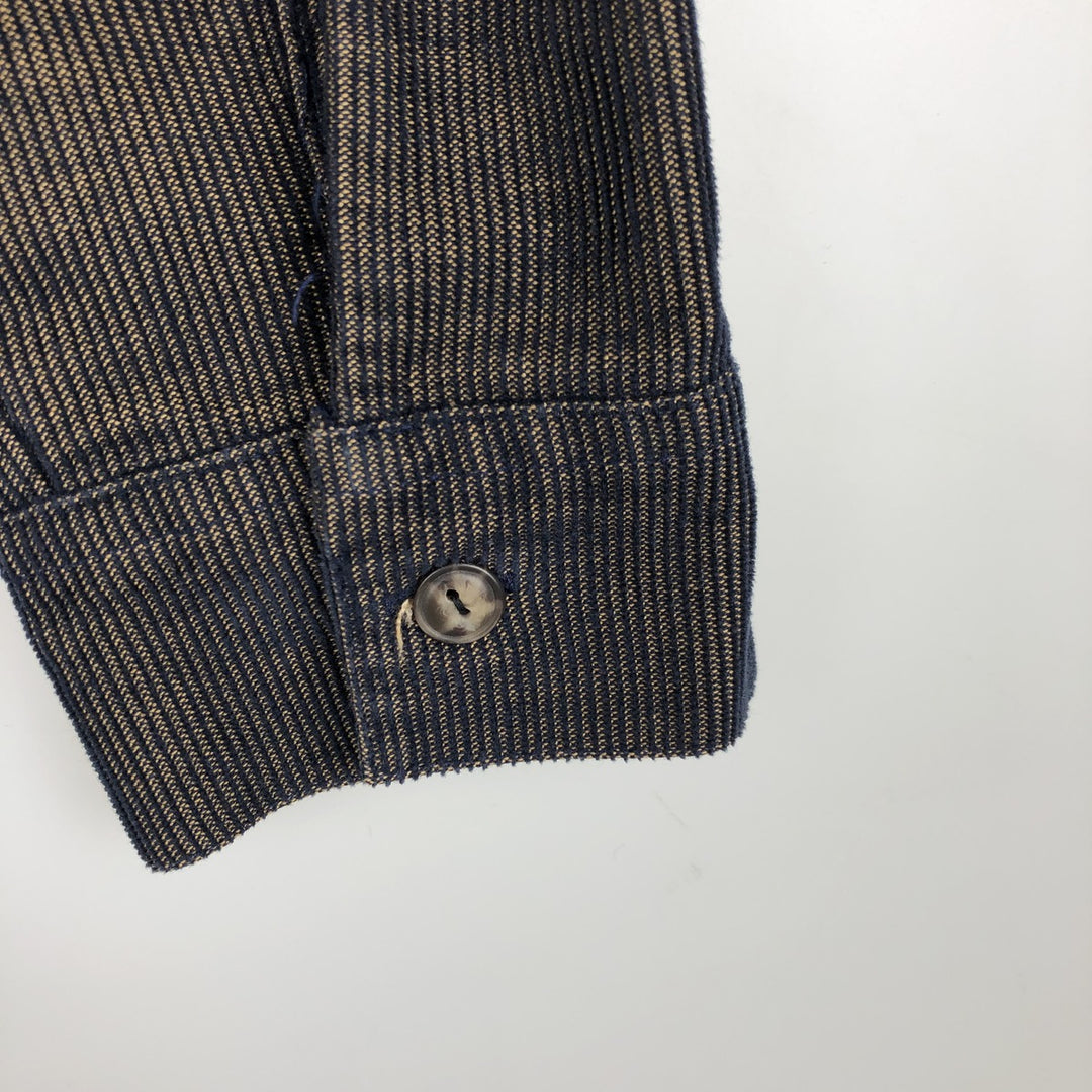 MADAME'S Long-Sleeve Corduroy Shirt, Women's Size M (approx.) cotton navy blue type Vintage Second Hand