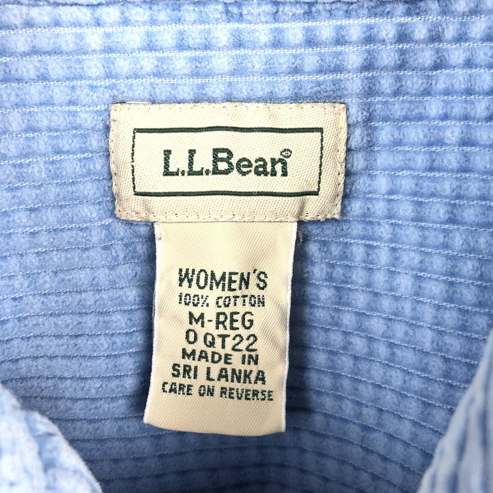 90s-00'S LL Bean Long-Sleeve Corduroy Boxy Shirt, Women's Size M (approx.), Vintage cotton Blue type light blue Vintage Second Hand