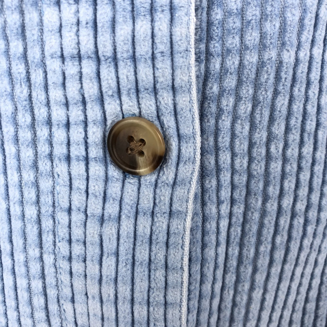 90s-00'S LL Bean Long-Sleeve Corduroy Boxy Shirt, Women's Size M (approx.), Vintage cotton Blue type light blue Vintage Second Hand
