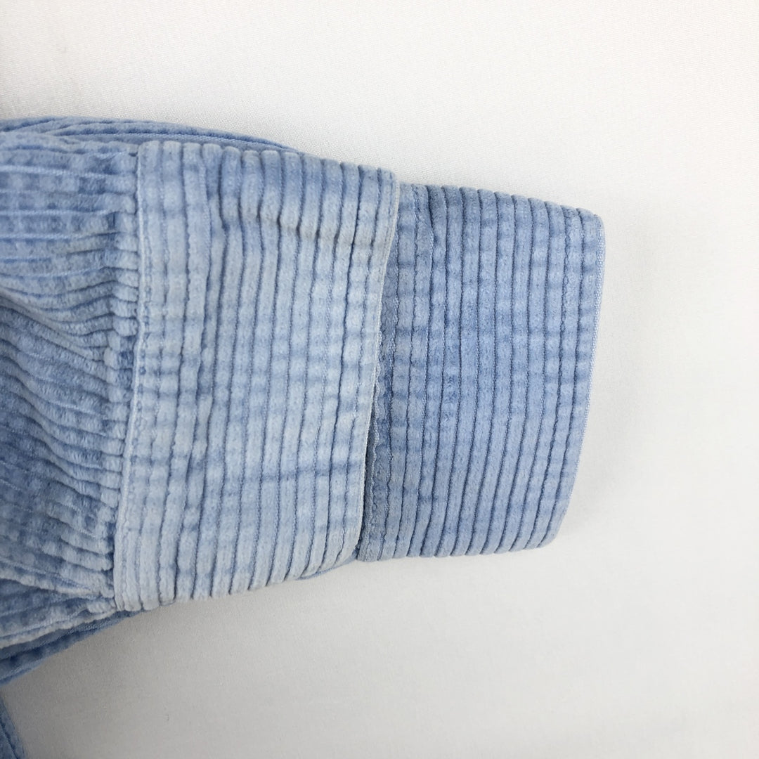 90s-00'S LL Bean Long-Sleeve Corduroy Boxy Shirt, Women's Size M (approx.), Vintage cotton Blue type light blue Vintage Second Hand