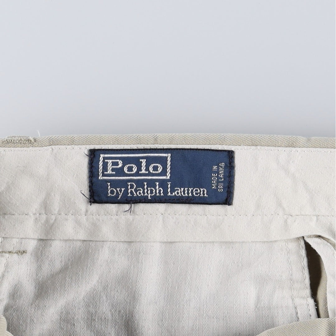 Ralph Lauren POLO by Ralph Lauren Two-pleat Chino Pants for Men, W32 equivalent cotton ivory Vintage Second Hand