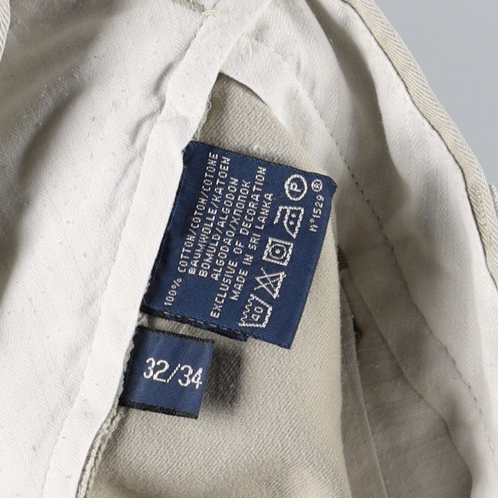 Ralph Lauren POLO by Ralph Lauren Two-pleat Chino Pants for Men, W32 equivalent cotton ivory Vintage Second Hand