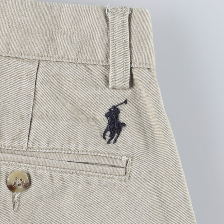 Ralph Lauren POLO by Ralph Lauren Two-pleat Chino Pants for Men, W32 equivalent cotton ivory Vintage Second Hand