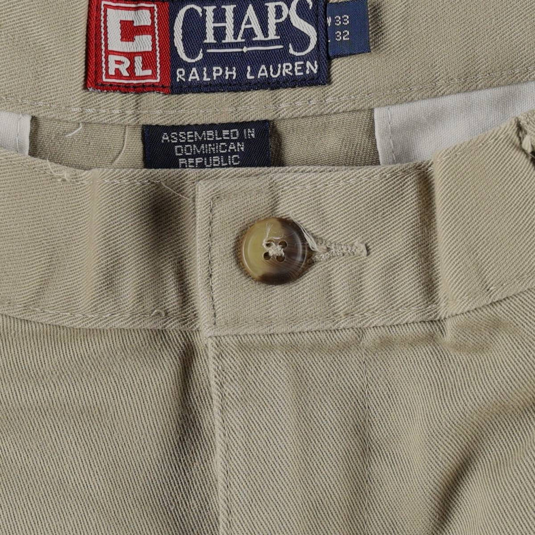 Ralph Lauren CHAPS Chino Pants, Men's W32 (approx.), Two-Pleat cotton Beige type Vintage Second Hand