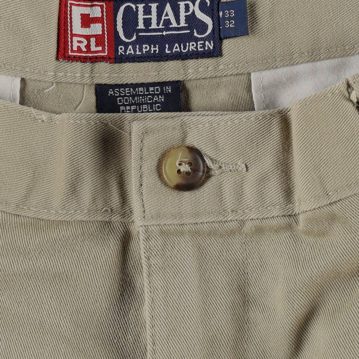 Ralph Lauren CHAPS Chino Pants, Men's W32 (approx.), Two-Pleat cotton Beige type Vintage Second Hand