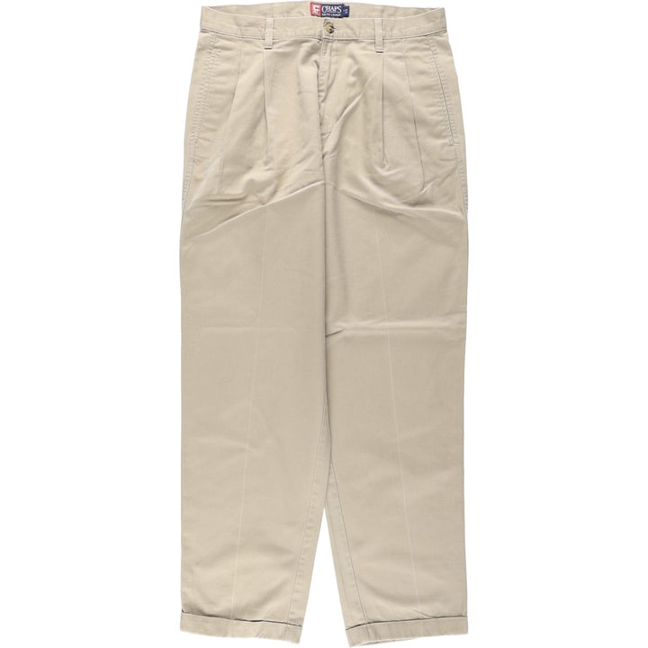 Ralph Lauren CHAPS Two-Pleat Chino Pants, Men's Size W33 (approx.) cotton Beige type Vintage Second Hand