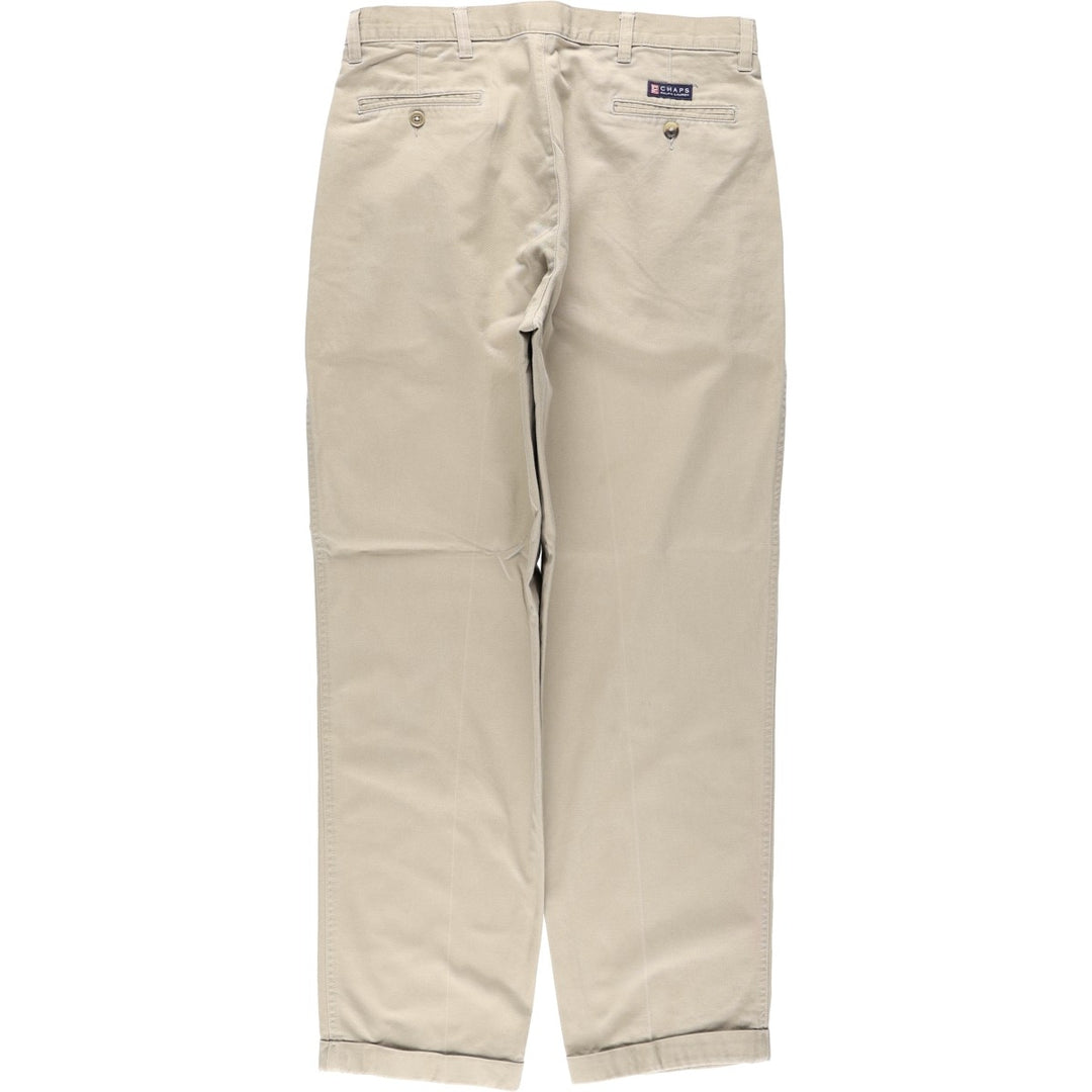 Ralph Lauren CHAPS Two-Pleat Chino Pants, Men's Size W33 (approx.) cotton Beige type Vintage Second Hand