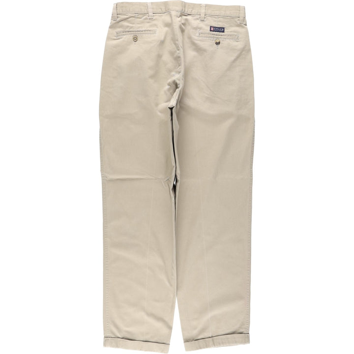 Ralph Lauren CHAPS Two-Pleat Chino Pants, Men's Size W33 (approx.) cotton Beige type Vintage Second Hand