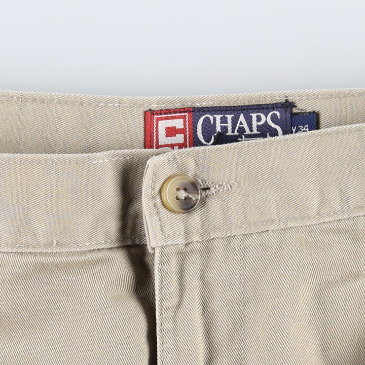 Ralph Lauren CHAPS Two-Pleat Chino Pants, Men's Size W33 (approx.) cotton Beige type Vintage Second Hand