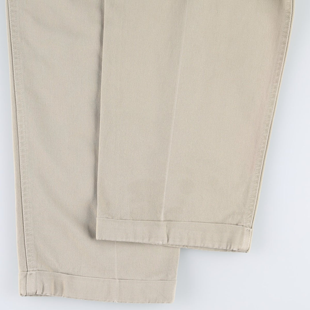 Ralph Lauren CHAPS Two-Pleat Chino Pants, Men's Size W33 (approx.) cotton Beige type Vintage Second Hand