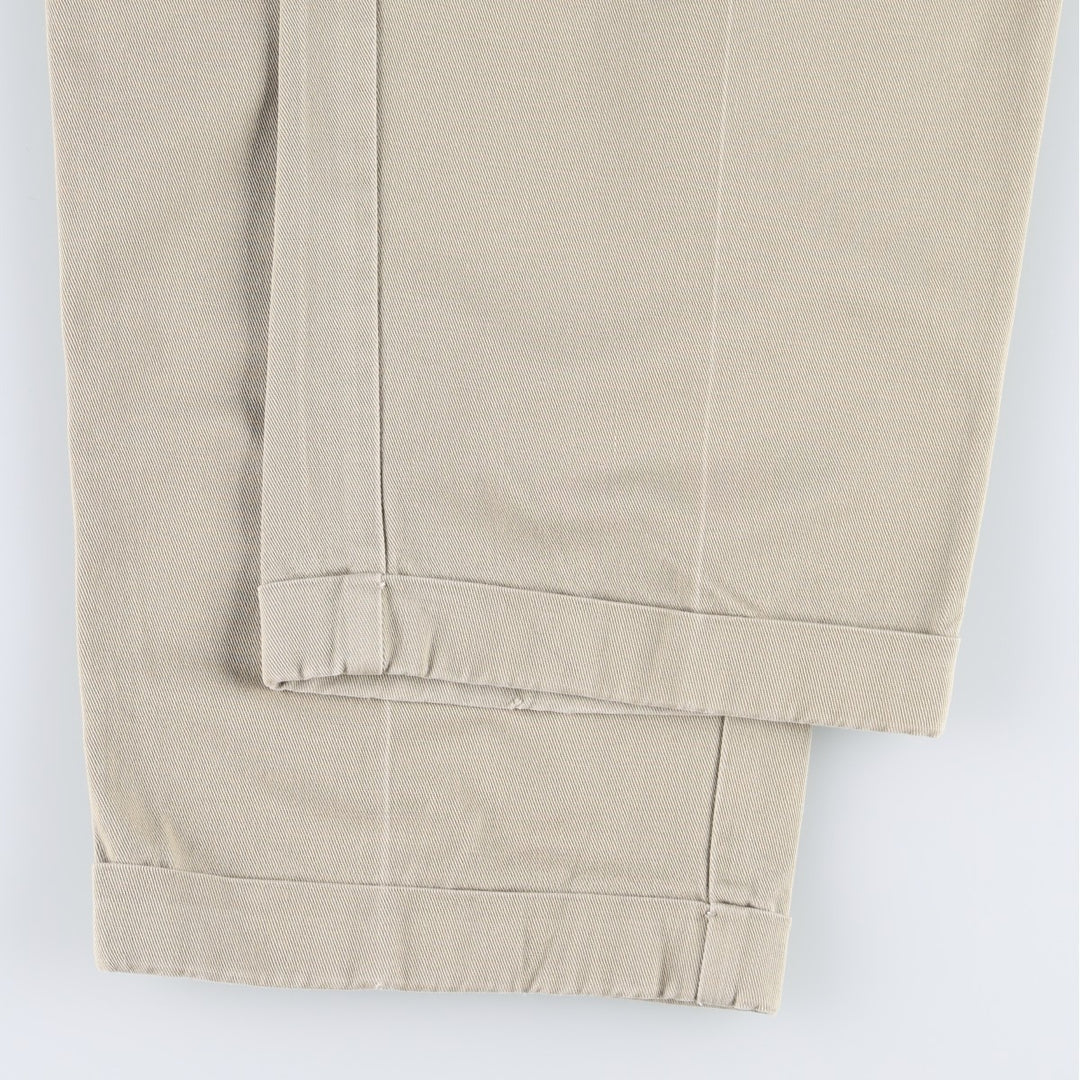 Ralph Lauren CHAPS Two-Pleat Chino Pants, Men's Size W33 (approx.) cotton Beige type Vintage Second Hand
