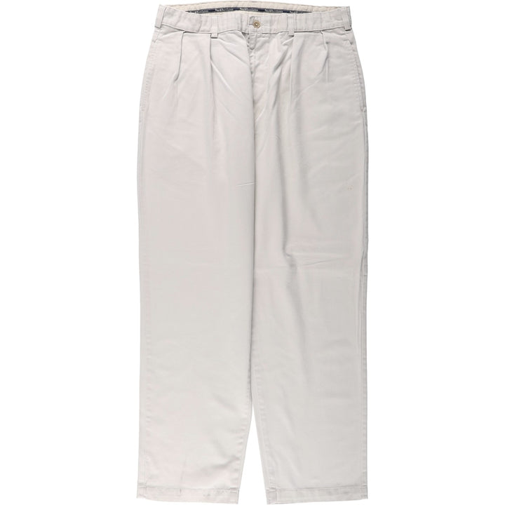 Ralph Lauren POLO RALPH LAUREN Two-pleat chino pants for men, size W34 cotton ivory Vintage Second Hand