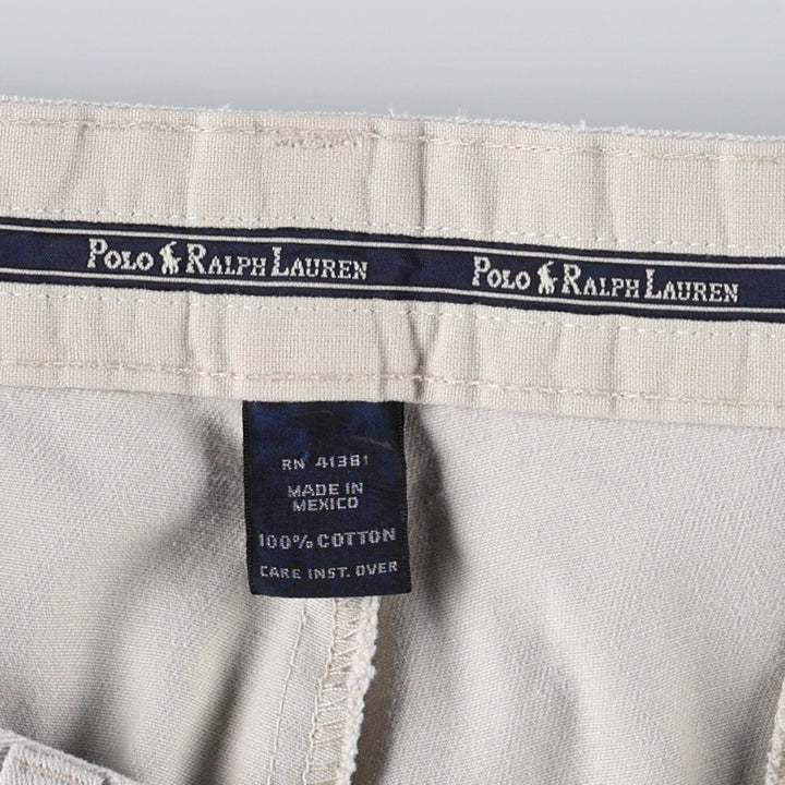 Ralph Lauren POLO RALPH LAUREN Two-pleat chino pants for men, size W34 cotton ivory Vintage Second Hand