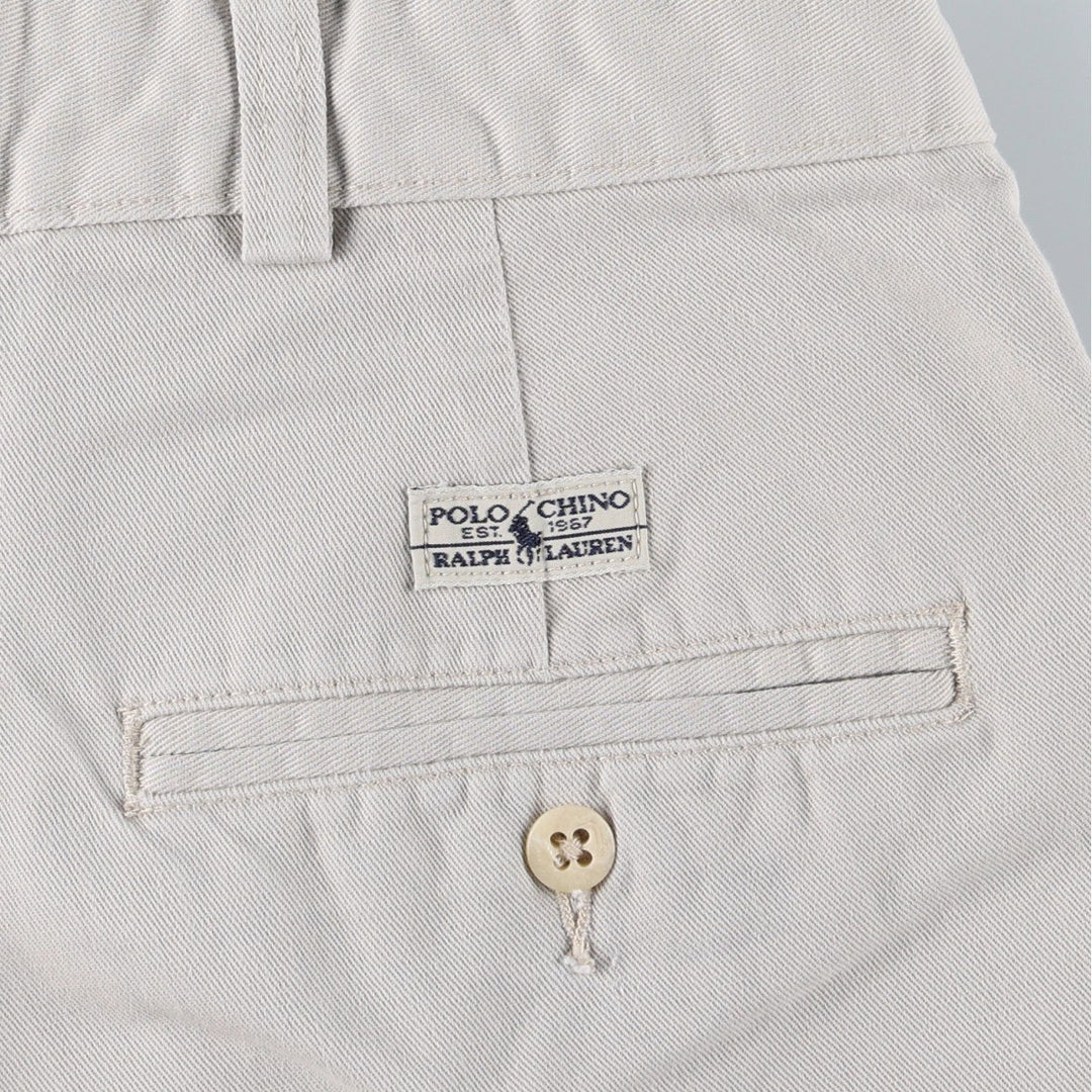 Ralph Lauren POLO RALPH LAUREN Two-pleat chino pants for men, size W34 cotton ivory Vintage Second Hand