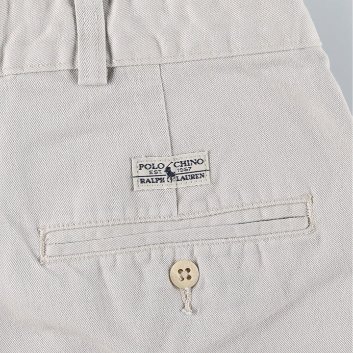 Ralph Lauren POLO RALPH LAUREN Two-pleat chino pants for men, size W34 cotton ivory Vintage Second Hand