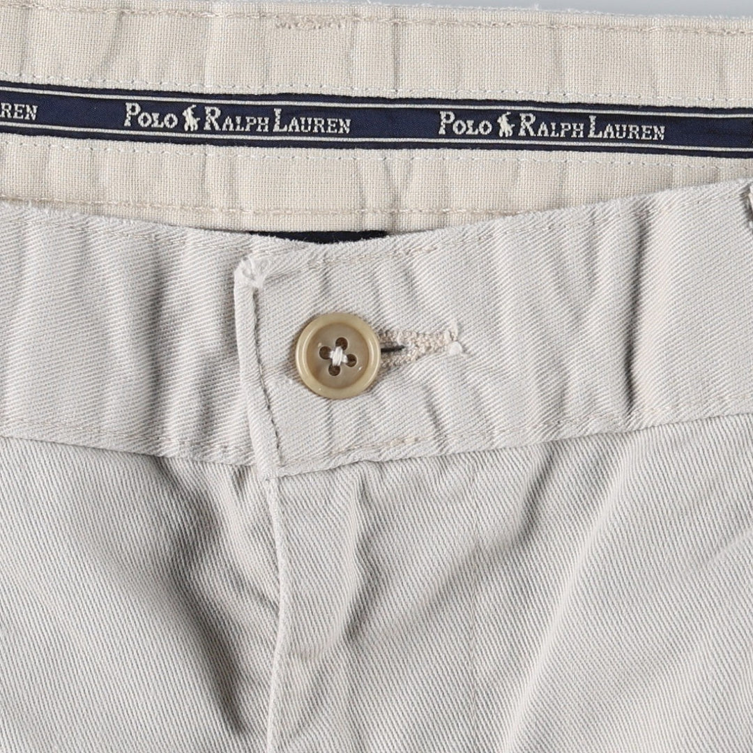 Ralph Lauren POLO RALPH LAUREN Two-pleat chino pants for men, size W34 cotton ivory Vintage Second Hand