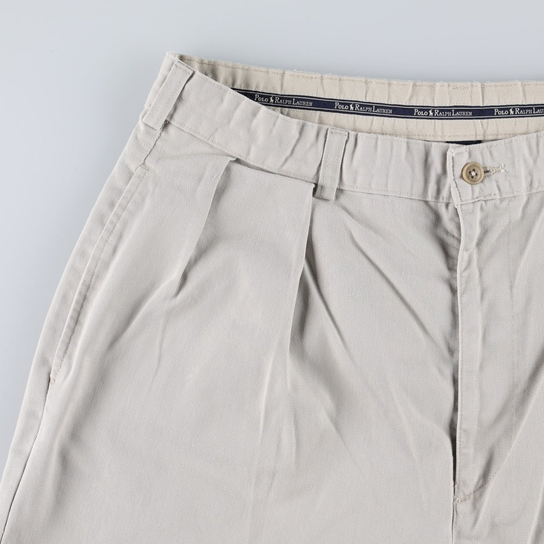 Ralph Lauren POLO RALPH LAUREN Two-pleat chino pants for men, size W34 cotton ivory Vintage Second Hand