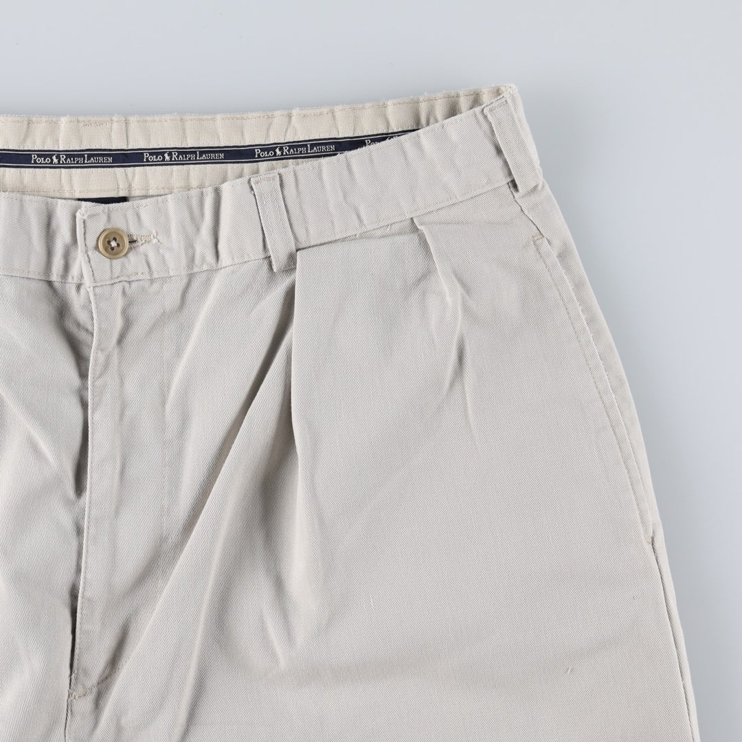 Ralph Lauren POLO RALPH LAUREN Two-pleat chino pants for men, size W34 cotton ivory Vintage Second Hand