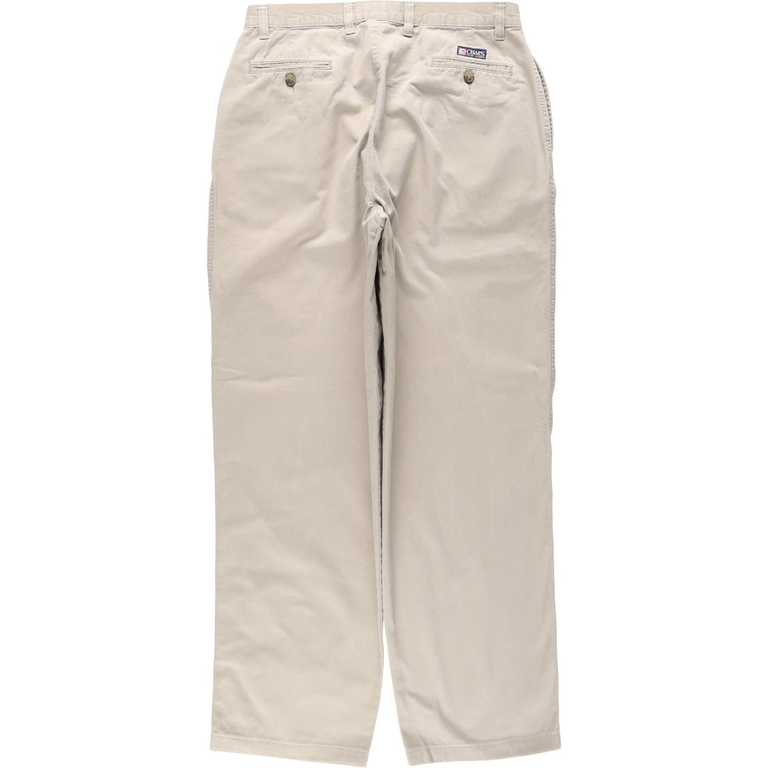 Ralph Lauren CHAPS Two-Pleat Chino Pants, Men's Size W34 (approx.) cotton Beige type Vintage Second Hand