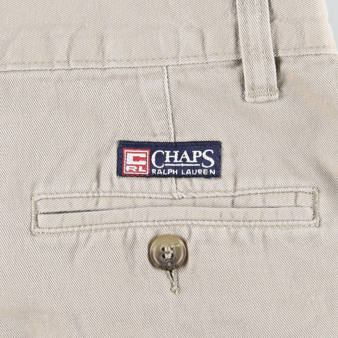 Ralph Lauren CHAPS Two-Pleat Chino Pants, Men's Size W34 (approx.) cotton Beige type Vintage Second Hand