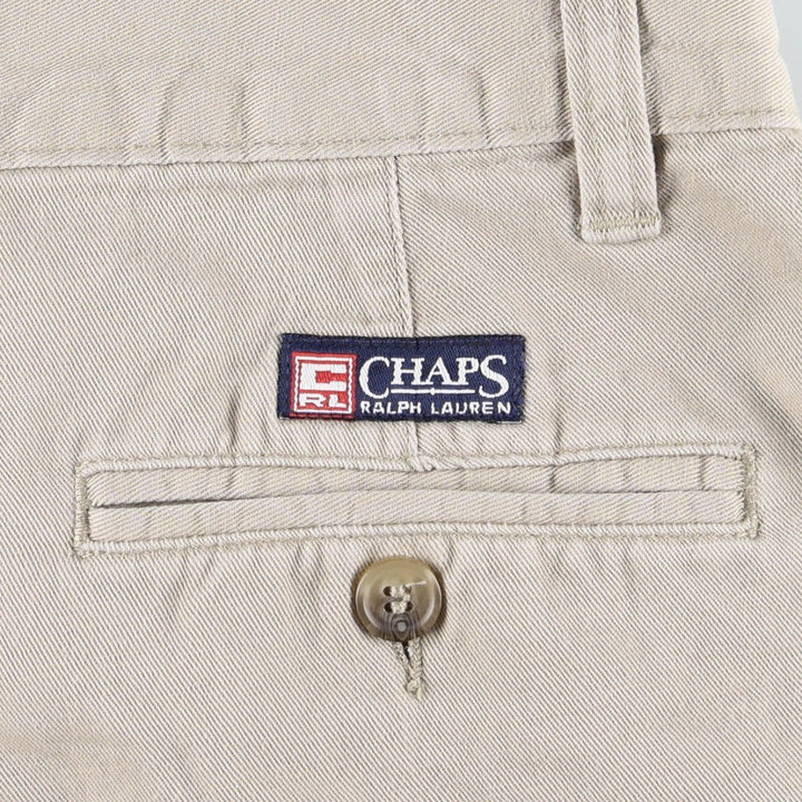 Ralph Lauren CHAPS Two-Pleat Chino Pants, Men's Size W34 (approx.) cotton Beige type Vintage Second Hand