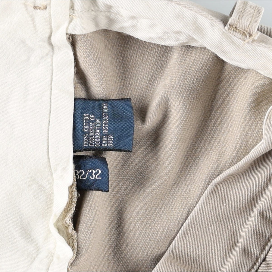 Ralph Lauren ETHAN PANT Two-Pleat Chino Pants, Men's Size W34 (approx.) cotton Beige type Vintage Second Hand