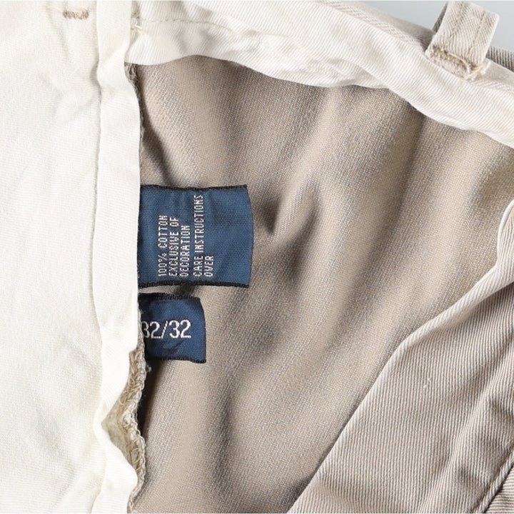Ralph Lauren ETHAN PANT Two-Pleat Chino Pants, Men's Size W34 (approx.) cotton Beige type Vintage Second Hand