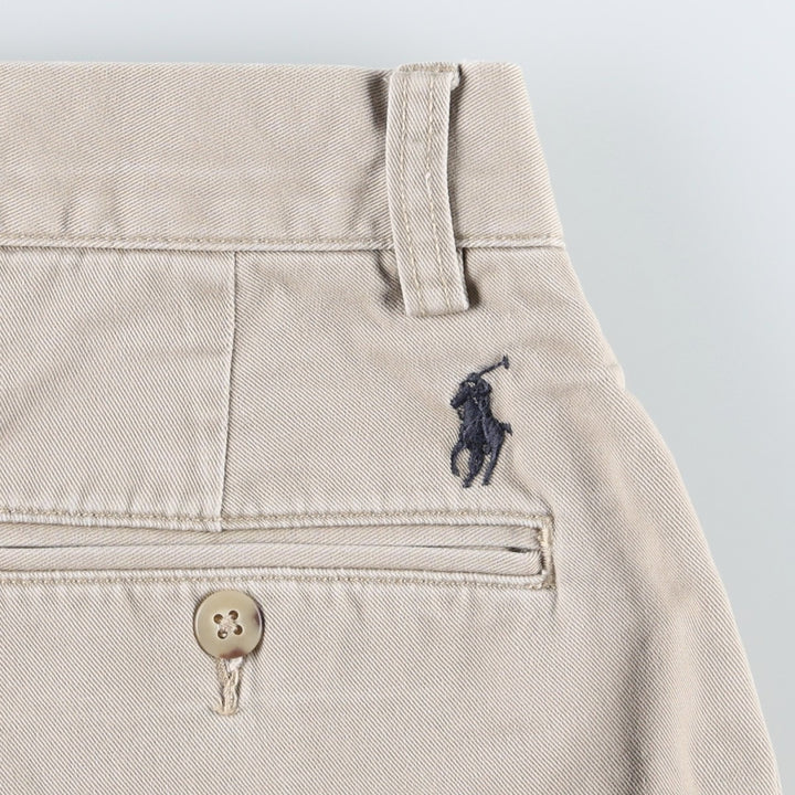 Ralph Lauren ETHAN PANT Two-Pleat Chino Pants, Men's Size W34 (approx.) cotton Beige type Vintage Second Hand