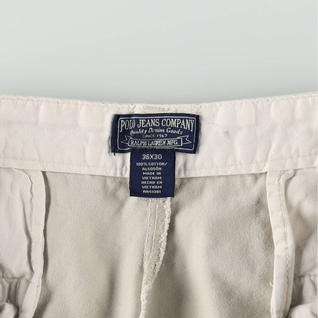 2000'S Ralph Lauren POLO JEANS COMPANY Chino Pants, Men's Size W36 (approx.) cotton Beige type Vintage Second Hand