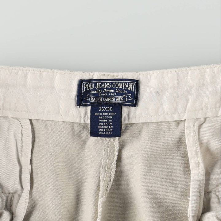 2000'S Ralph Lauren POLO JEANS COMPANY Chino Pants, Men's Size W36 (approx.) cotton Beige type Vintage Second Hand