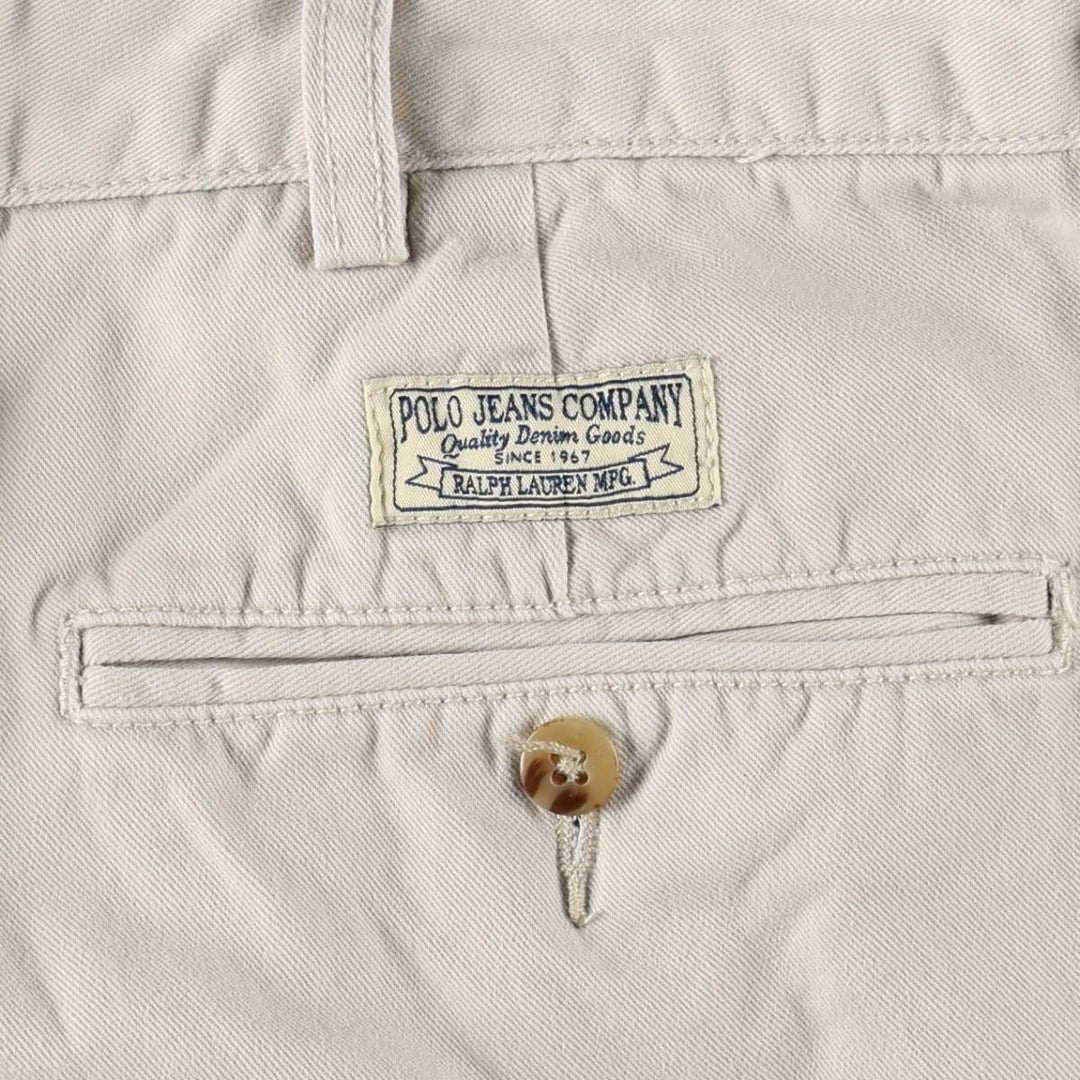 2000'S Ralph Lauren POLO JEANS COMPANY Chino Pants, Men's Size W36 (approx.) cotton Beige type Vintage Second Hand