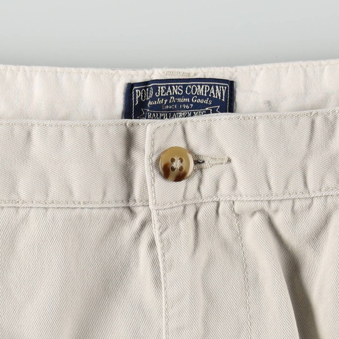 2000'S Ralph Lauren POLO JEANS COMPANY Chino Pants, Men's Size W36 (approx.) cotton Beige type Vintage Second Hand