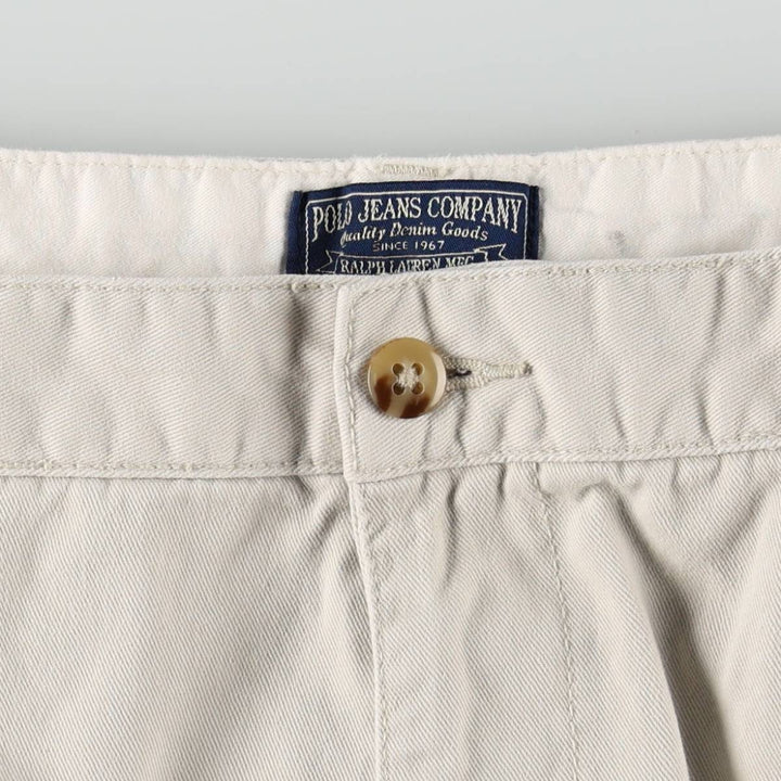 2000'S Ralph Lauren POLO JEANS COMPANY Chino Pants, Men's Size W36 (approx.) cotton Beige type Vintage Second Hand