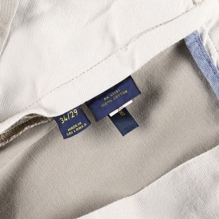 Ralph Lauren chino pants, men's size W35 (approx.) cotton ivory Vintage Second Hand