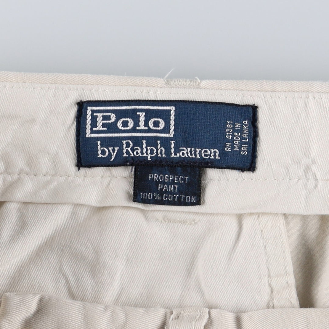 Ralph Lauren PROSPECT PANT Chino Pants, Men's W34 (approx.) cotton pale white type Vintage Second Hand